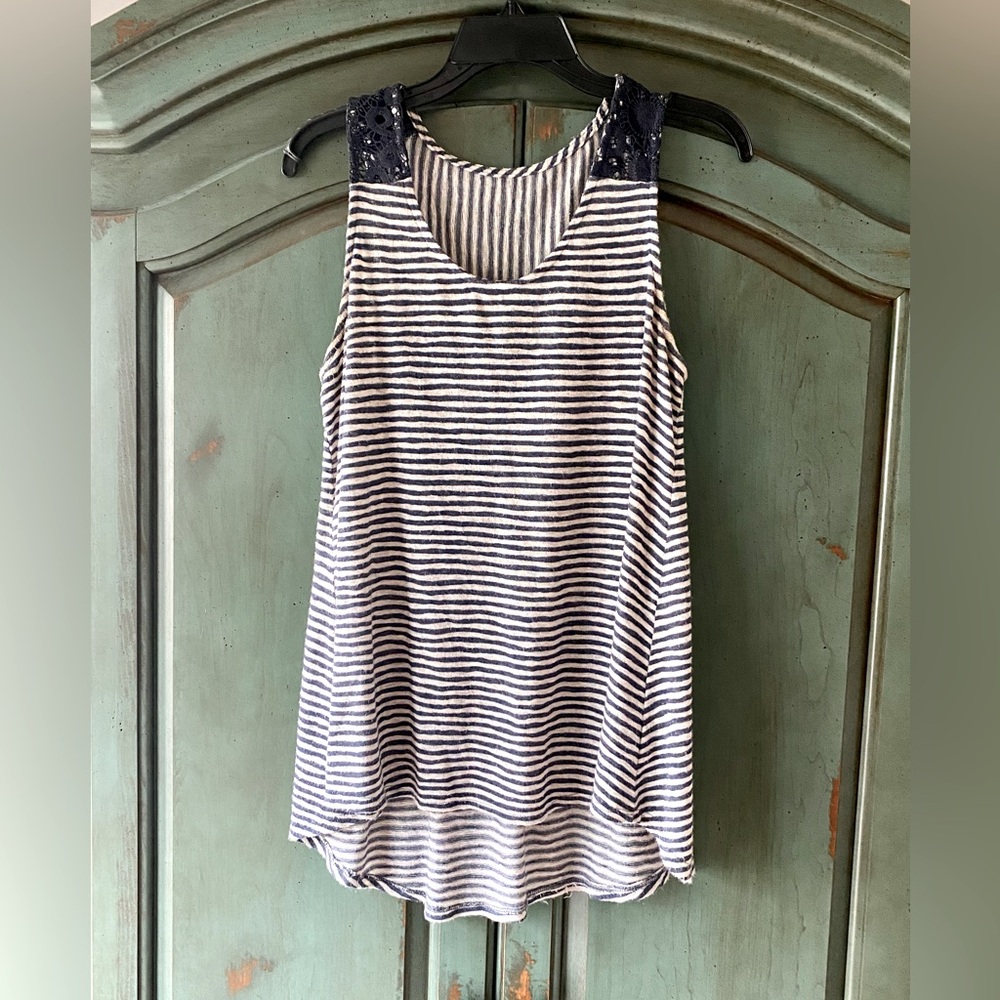 Striped Lace Halter Tunic